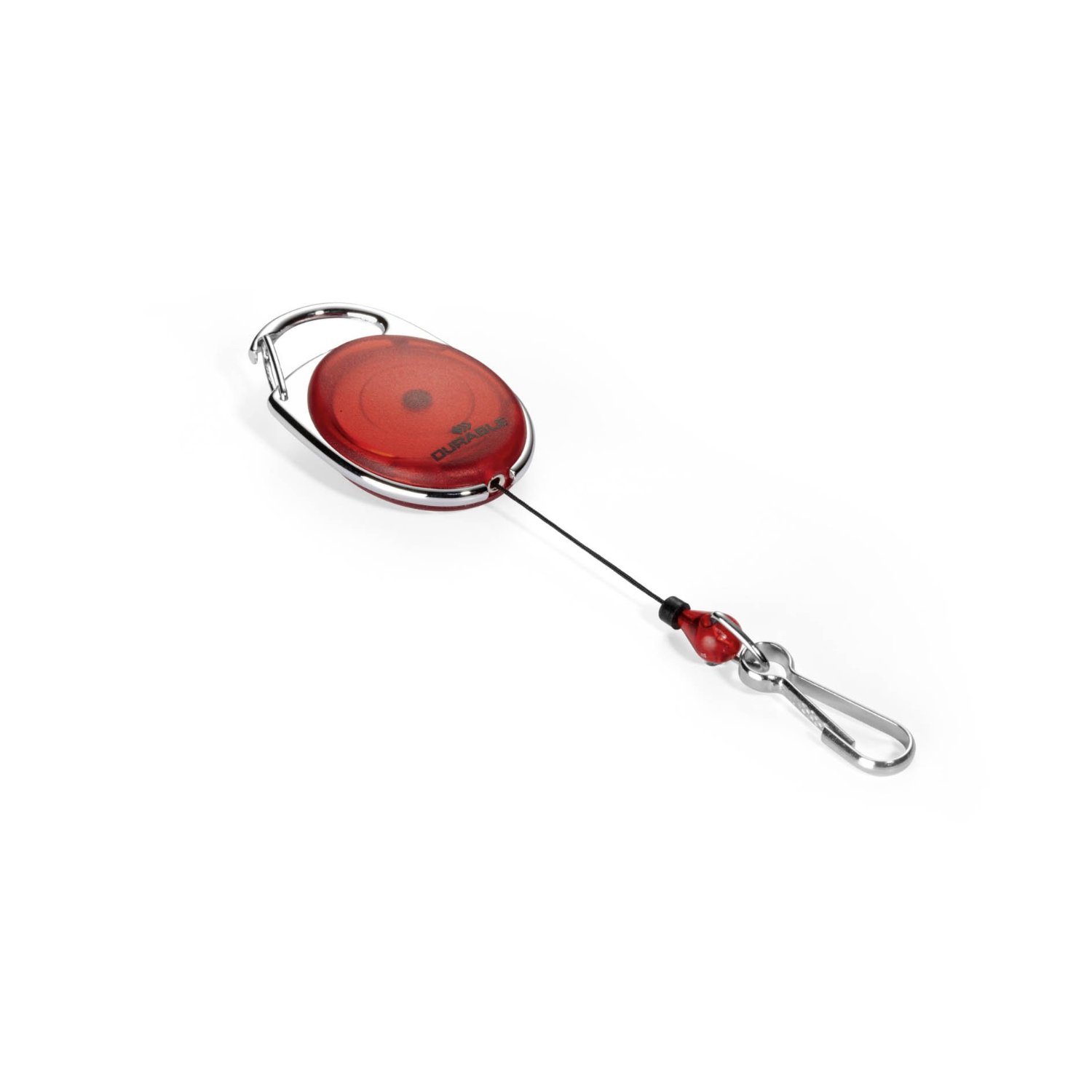 Durable 832703 Jojo Style Retractable Reel Clip with Spring Clip - Red , Pack of 1