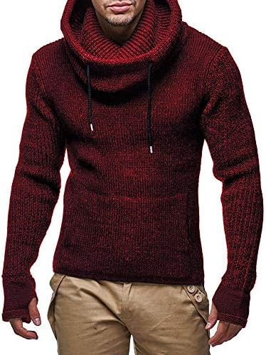 Muranba Men's Autumn Winter Pullover Knitted Coat Hooded Sweater