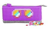 Upixel Pencil Case â€“ DIY Pixel Art â€“ Felt School Supplies Makeup Bag â€“ Purple & Yellow