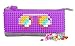 Upixel Pencil Case – DIY Pixel Art – Felt School Supplies Makeup Bag – Purple & Yellow
