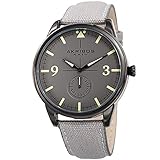 Akribos XXIV Men's Dark Gray Case with Dark Gray Dial on a Gray Canvas Strap Watch AK938GY