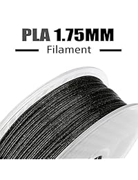 AMOLEN   Filamento PLA 3D de 0.069 in, brillo +  0.001 in, incluye filamento de muestra., Negro