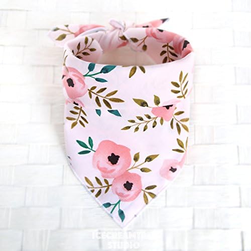 Tie on Classic Pet Bandana Scarf, Pet Fashion Scarf, Dog Bandana Scarf, Cat Bandana Scarf - Pink Vintage Floral