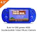 CZT Version 64Bit 4.3 Inch 8GB Handheld Game Console Build in 1200+ Games Video Game Console Support NEOGEO/CPS/FC/SFC/GBA/GBC/GB/SMC/SMD/SEGA Games MP3 MP5 Player Ebook Camera Recording(Blue)