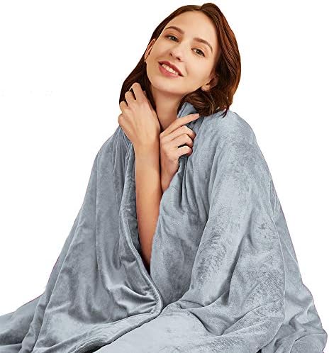 Hiseeme Softest Weighted Blanket for Adults, Women | 18lbs, 60''x80'' for 130-180lbs Individual, Grey