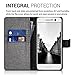 kwmobile Wallet case canvas cover for HTC 10 - Flip case with card slot and stand in grey black