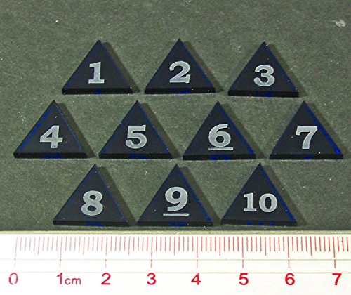 Mini Numbered Triangles, Translucent Blue #1-10 (10)
