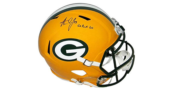 aaron jones autographed helmet