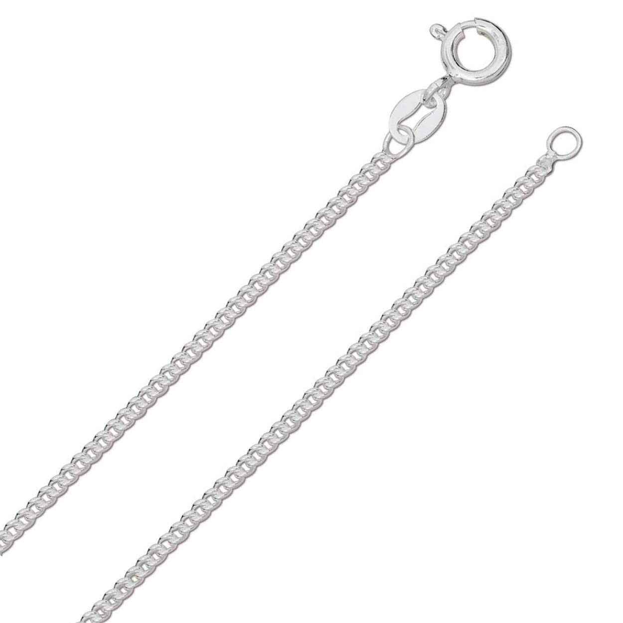 Designer Inspirations Boutique 16" Inch Sterling Silver 1.75 mm Thick Curb Chain Necklace for Women Men Unisex - Fine Silver Chain - Ideal for Smaller Pendants - Weight: 3.3 Grams
