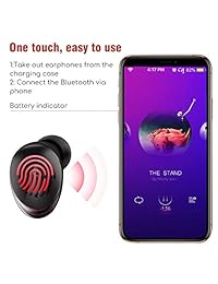 ?120 H de control de placa?Auriculares inalámbricos Bluetooth 5.0 de 3000 mAh de carga Case, emparejamiento automático de graves profundos, impermeable, deportivo, inalámbricos, con micrófono integrado para Android