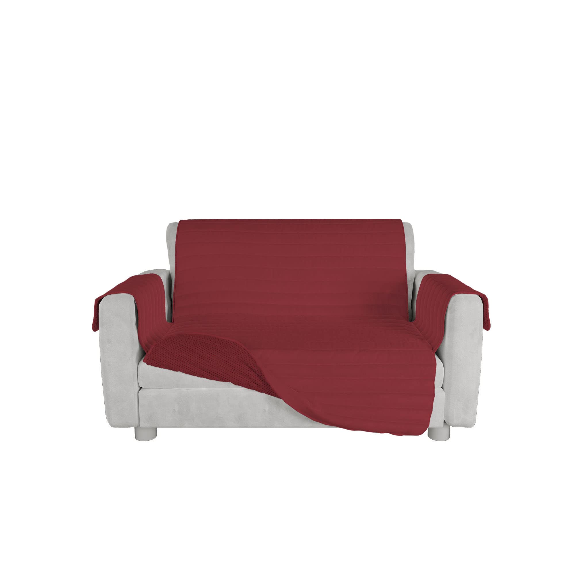 Italian Bed Linen “Cozy” Non-slip Sofa Cover, 2 Seater, Bordeaux