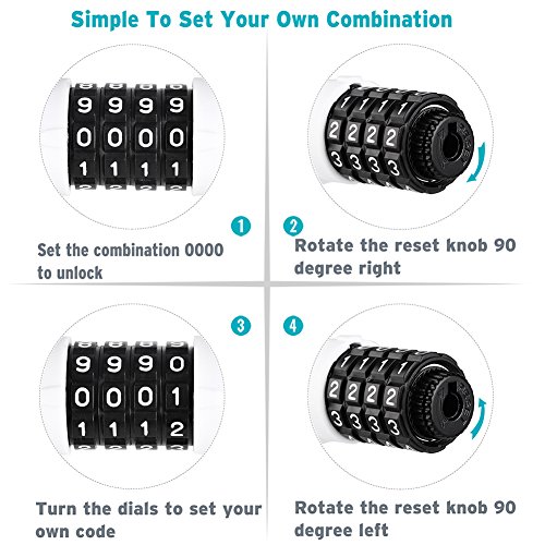 Titanker Bike Lock, Lock for Bike Locks with Combinations Resettable