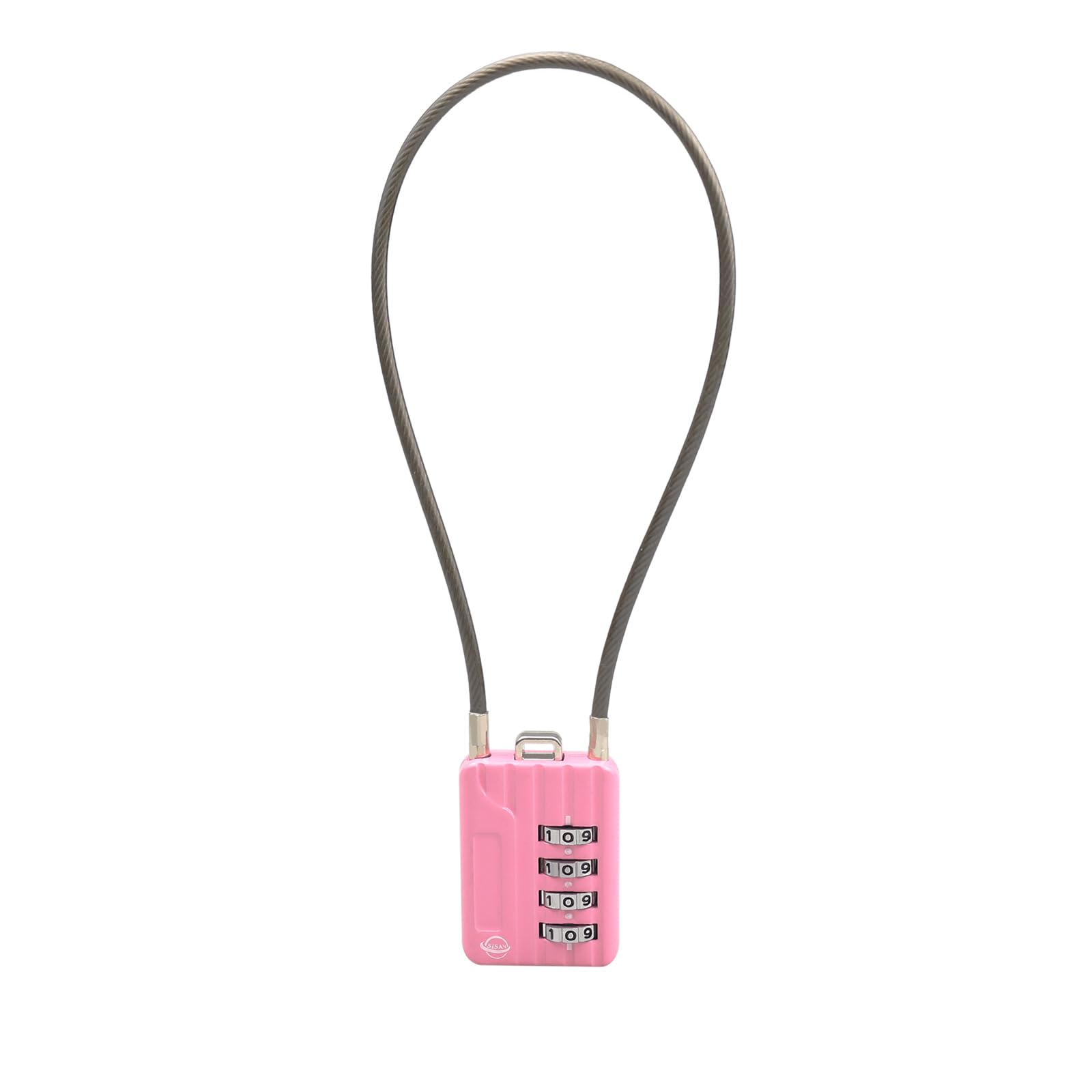 SISAV 4 Digit Combination Locks - 12 Inch(30cm) Cable for School Gym Locker, Helmet, Filing Cabinets, Toolbox, Luggage, Knapsack - 3mm Diameter - Pink