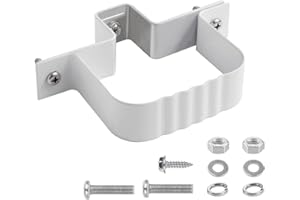 VYH Gutter Downspout Straps 2x3 and Downspout Wall Bracket with Screws, Downspout Straps White (1 Pack)
