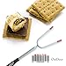 Premium Marshmallow Roasting Sticks - Safe For Kids - Extra Long Stainless Steel 45’’ Fork Skewers - For BBQ, Smores, Hotdogs, Bonfires, Camping & Outdoors - Kit Includes Bamboo Sticks & Carrying Bag