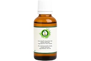 R V Essential Pure Garlic Essential Oil 30ml (1.01oz)- Allium Sativum (100% Pure and Natural Steam Distilled)