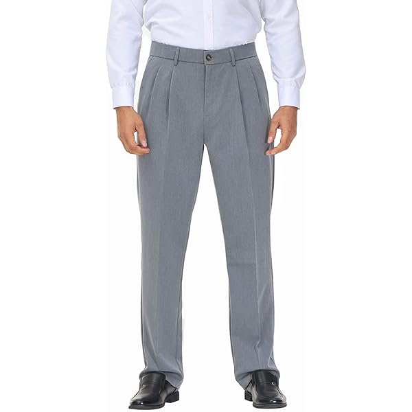 Lauren Ralph Lauren Men's Pattern Classic-Fit Ultraflex Stretch Machine  Washable Dress Pants (Grey, 36