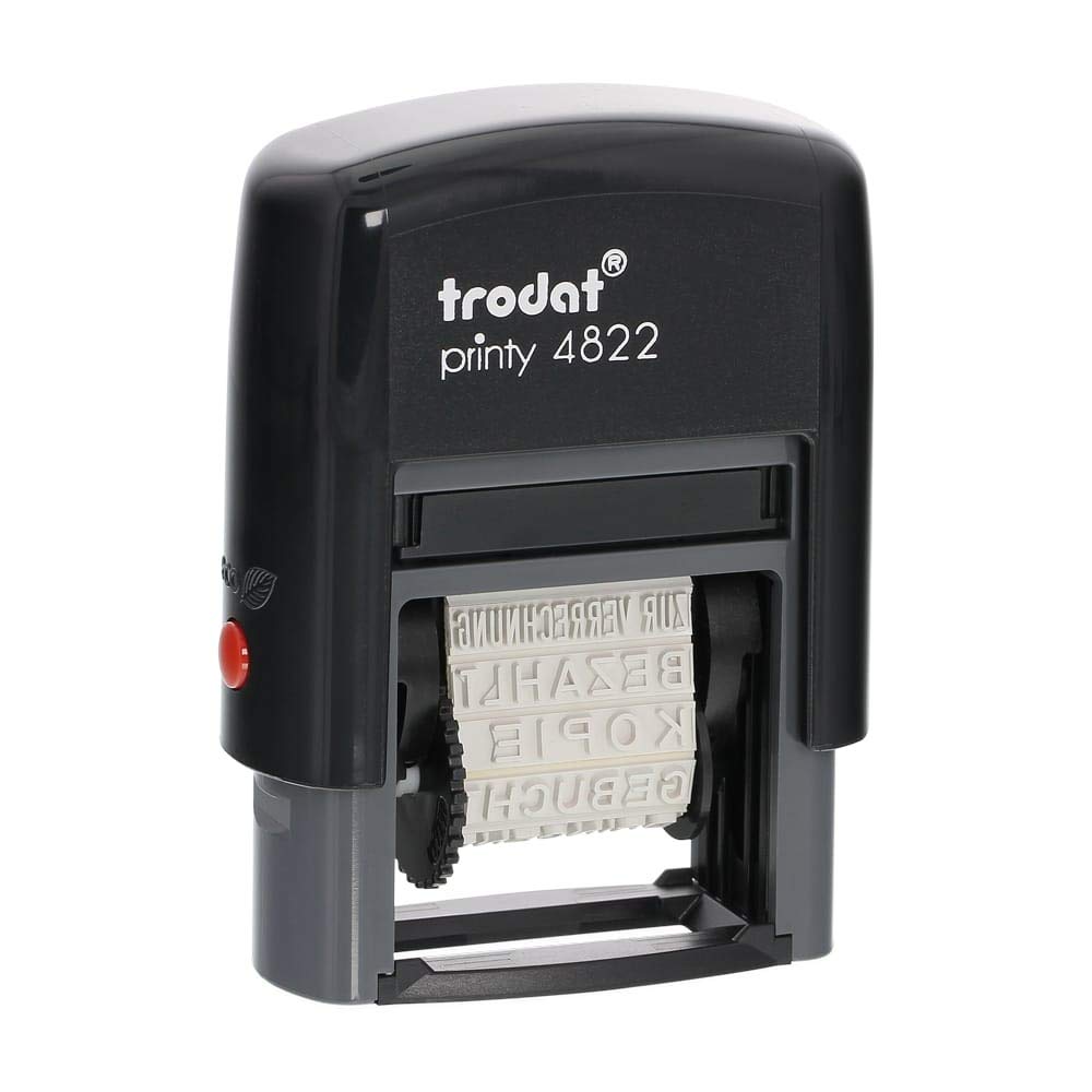 Trodat Printy 4822 Wortbanddrehstempel Character Height 4 MM, Black