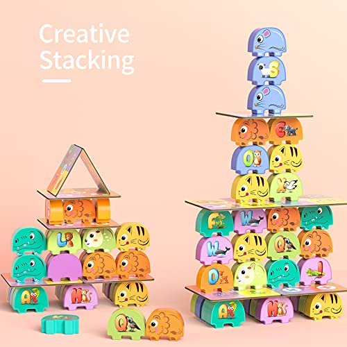 TEMI Elephant Balancing Stacking Blocks Board Game for Kids Alphabet