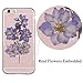 IYCK iPhone 6S Case, Handmade [Real Dried Flower and Leaf Embedded] Pressed Floral Flexible Soft Rubber Gel TPU Protective Shell Bumper Back Case Cover for Apple iPhone 6/6S 4.7inch - Purple Flower