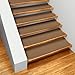 House, Home and More Set of 15 Skid-Resistant Carpet Stair Treads - Toffee Brown - 9 Inches X 36 Inches