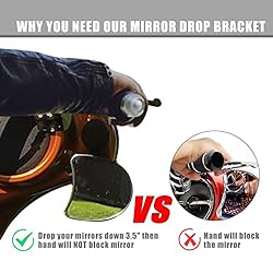 Sresk Motorcycle Mirror Drop Bracket Adapter Rear