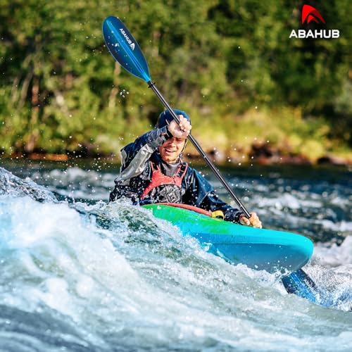 Abahub Paddle Kayak Adjustable 220cm to 240cm Double Aluminium Paddle with Paddle Line for Kayak Rowing Boat Canoe Black/White/Blue/Green/Orange/Yellow/Turquoise