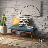 Amazon Basics Modern Padded Upholstered Bench Navy Blue 112 cm view 10