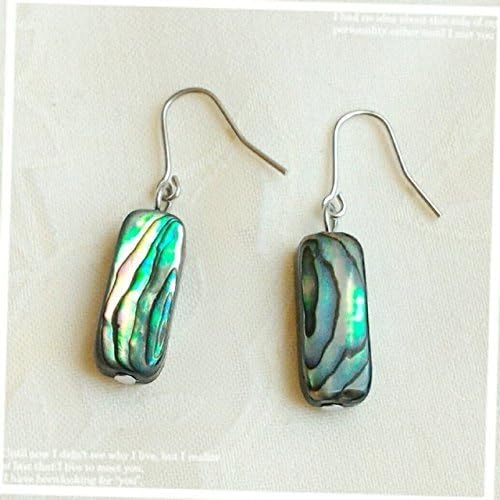 Abalone Shell . Pierced Earring Gemstones . Silver Plating Hook