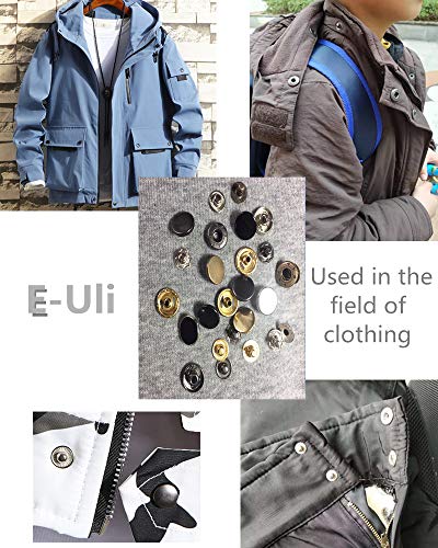 image for E-Uli 120 Sets Snap Fasteners Kit,6 Color Clothing Snaps Kit ，12.5mm