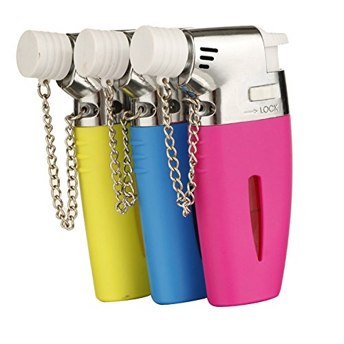GuangFa Handheld Mini 862 Butane Torch Lighter Windproof Refillable Gas Steel Adjustable Flame 1300°C/2500°F for Kitchen Cooking Cigar Light BBQ Welding (Rose)