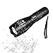 HeQiao 3800 Lumens T6 LED Handheld Flashlights Zoomable 5 Modes Aluminium Tactical Flashlight Waterproof Torch for Outdoor Camping Hiking Riding Hunting Blackout Emergency-Black