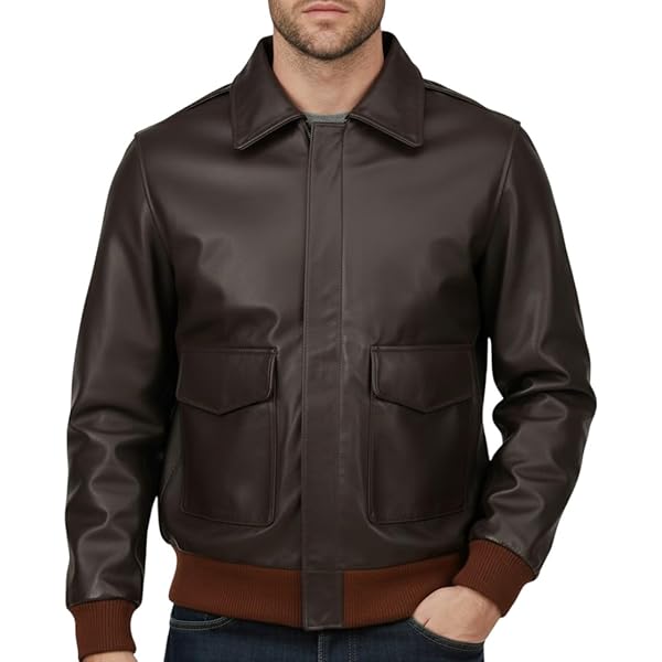 Crafter Men's Classic A2 Aviator WWII Flying Tiger Leather Jacket
