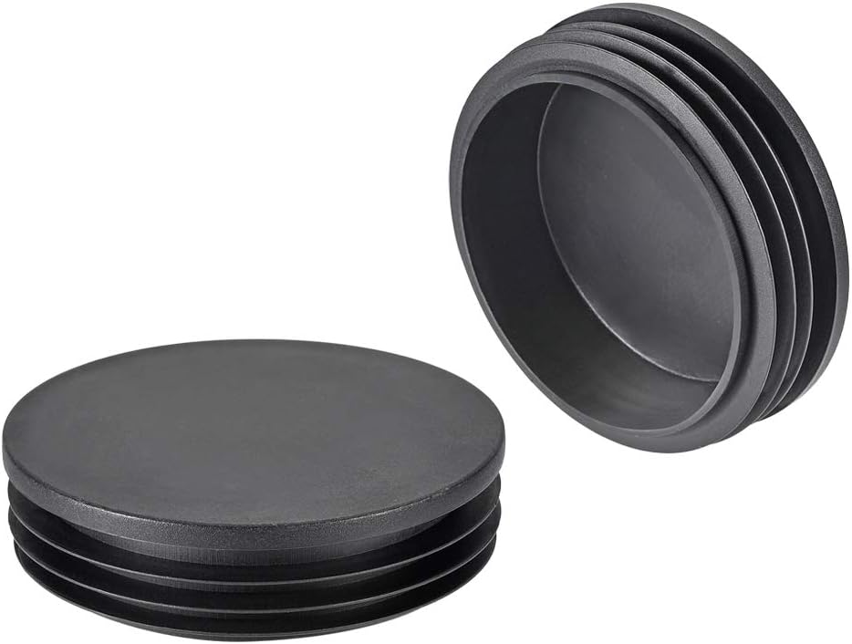sourcing map 2pcs 100mm Dia Plastic Tubing Plug Round Post End Caps for Handrail Stair Newel Guardrail Tube Black