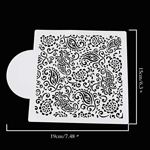 Journal Stencil - Cake Cookies Stencil Plastic Cookie Paisley Flower Wedding Fondant Decoration - Decorating Tools Cake Stencil Cake Molds Stencil Spray Maker Plastic Lace Bake Decor Fondant S