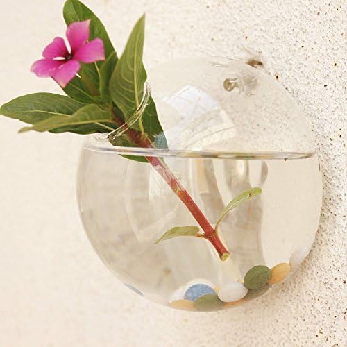 1Sets of 5 Pcs Decoration Vases Crystal Flower Hanging Planter Terrarium Container Vase Wall Decor 8cm