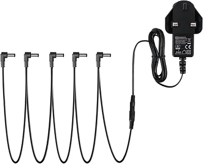 Donner DPA-1 Pedal Power Supply 9V DC 1A 5 Way Daisy Chain Negative Tip
