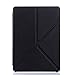 Nouske Origami Stand Book Folio Style Secured with Magnetic Closure Rubberized Hard Back Shell with Smart Auto Sleep/Wake up Function, Ultra Slim Case for Amazon Kindle Voyage (7th Generation),Black