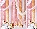 Life Glow Hanging Garland Four-Leaf Tissue Paper Flower Garland Reusable Party Streamers for Party Wedding Decorations, 11.81 Feet/3.6M Each, Pack of 6-Pink