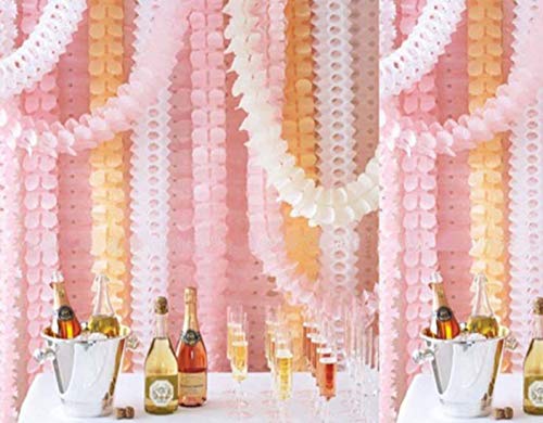 Life-Glow-Hanging-Garland-Four-Leaf-Tissue-Paper-Flower-Garland-Reusable-Party-Streamers-for-Party-Wedding-Decorations-1181-Feet36M-Each-Pack-of-6-Pink