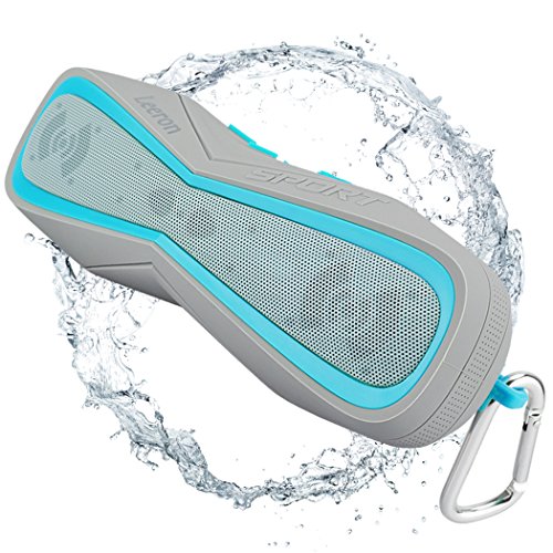Waterproof Sport Speaker, Leeron Portable Wireless Speaker Outdoor Speaker, Bluetooth Speakers 4.1 Built-in Mic, IPX7 Water Resistant, Perfect Speaker for Golf, Beach, Shower & Home-Blue