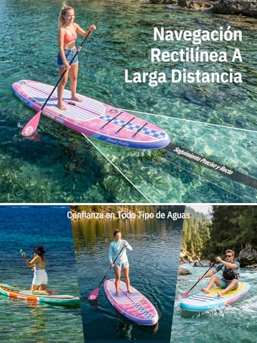 Niphean Inflatable Paddle Board for Adults with All Accessories, 320 cm Inflatable Paddle Surfing for All Levels, Sup Capacity 200 kg for 2 People, Stand Up Paddle Board with Seat