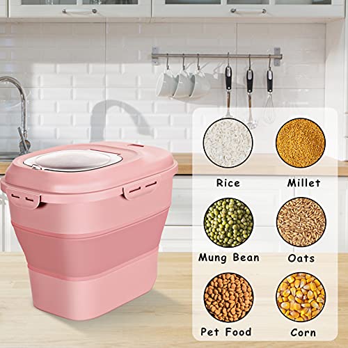 Collapsible Dog Food Storage Container, 30 Lb Pet Cat Pantry Plastic