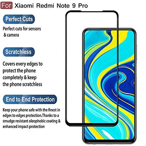 CELLBUZZ® Full Edge To Edge For Xiaomi Note 9 Pro/Note 9 Pro Max Tempered Glass Full Glue Screen Protector With Full Ins