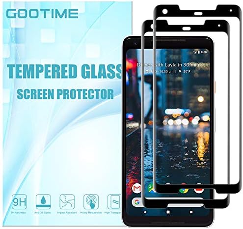 (6H Hardness) Gootime Tempered Glass for Google Pixel 2 XL [3D Full Coverage] Pixel 2XL Screen Protector [Bubble Free] Pixel 2XL Glass Screen Protector