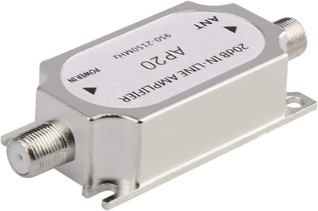 Satellite 20dB In-line Amplifier 950-2150MHZ Signal Booster For Antenna(color:silver)