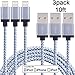 Sundix 3 Pack 10FT Extra Long Nylon Braided Lightning to USB Sync Cable Cord Charger with Aluminum Connector for iPhone 6/6s/6 plus/6s plus, 5c/5s/5, SE, iphone 7/7 plus, iPad /iPod(White)