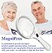 MagniPros 5.5 Inch Extra Large LED Handheld Magnifying Glass with Light - 2X 4X 10X Lens - Best Jumbo Size Illuminated Reading Magnifier for Books, Newspapers, Maps, Coin, Stamp, Jewelry