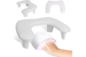 ZEJOOT Arm Rest for Nails Tech, U-shaped Manicure Hand Rest, PU Leather Nail Hand Rest Stand Pillow Cushion (White)