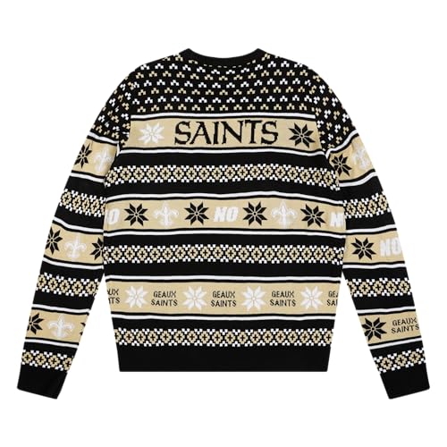 FOCO Mens NFL Big Logo Ugly Sweater, Team Color, XL